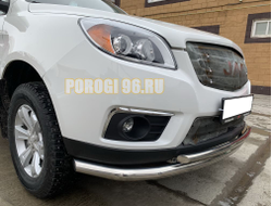 Защита переднего бампера двойная d60/42 для JAC T6