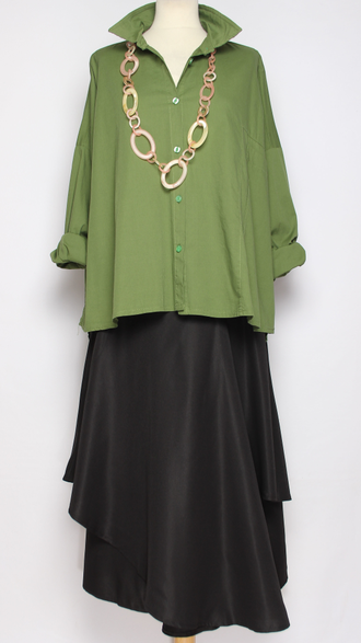 Рубашка хлопок "Большой карман" яблоко, хаки до р.56