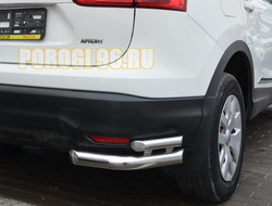 Защита заднего бампера угловая двойная d60/42 для Nissan Qashqai (2019-...)