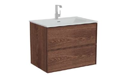 Шкаф Vitra Metropole Edge c 2 ящиками,  подсветкой в верхнем ящике, 80 см с, цвет ореховое дерево, 67155