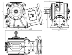Редуктор лебедки РЧЛ-125х38 наклонный Н0401Б.02.21.100-02 исполнение правое МЛЗ