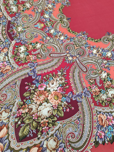 Павловопосадский платок Небесный 391-5