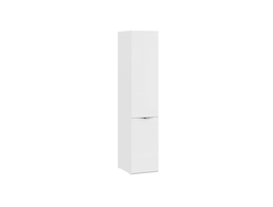 Спальня ГЛОСС - Шкаф для белья со стеклянной дверью Белый глянец/Стекло