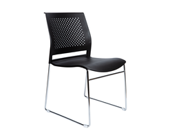 Стул Six black черный пластик хром база