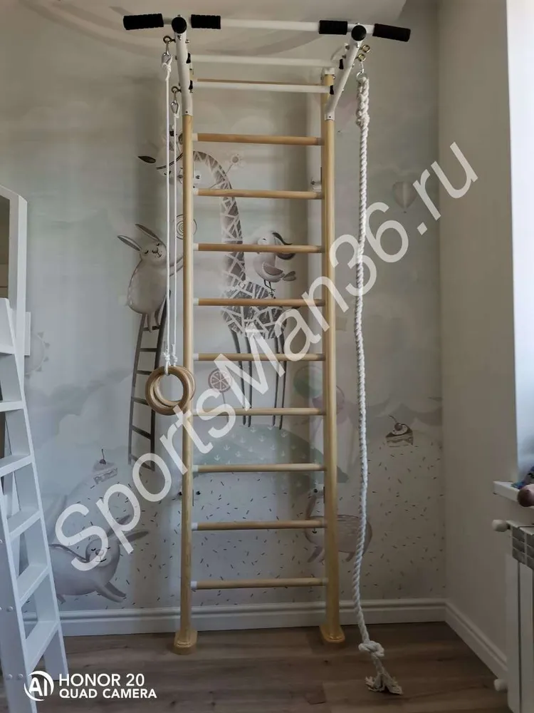 СПОРТИВНЫЙ КОМПЛЕКС KARUSSELL ADLER, цвет натуральный,  цвет металла белый