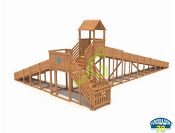 Зимняя деревянная горка "IgraGrad Snow Fox 12 м" с двумя скатами мод.2