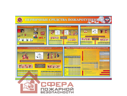 Стенд «Первичные средства пожаротушения-17» 1200*800 мм