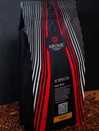 Кофе в зернах средней обжарки 1 кг Арабика 80% Робуста 20% AROME ESPRESSO (Эспрессо) Акция