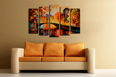 Модульная картина "Мостик через речку"