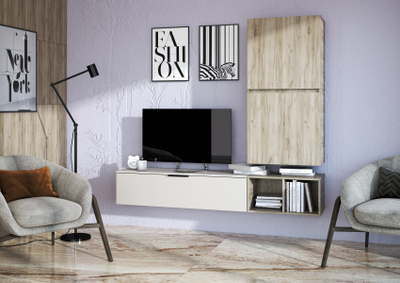 Бохо НМ-001 гостиная Дуб Крафт Серый/Кашемир