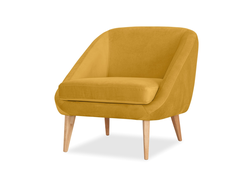 Кресло Семеон в ткани Орион айс тип рогожка, цвет массива - орех, размер 750х800х800 (сидение: 440)