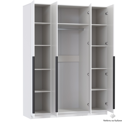 Брандо 67.09 (h2480) (4-х дв.) шкаф для одежды (ЛДСП белый / ЛДСП белый)