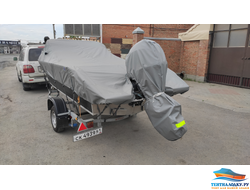 Тент на лодку ВОЛЖАНКА 5.0 FISH- 2020 (с леерами на носу)