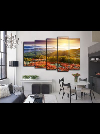 Модульная картина "Горный кустарник"