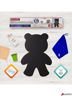Доска на холодильник магнитно-меловая 30×40 см «Teddy Bear» с набором аксессуаров, BRAUBERG. 237841