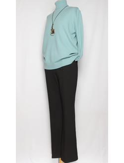 Брюки "Клеш от колена" трикотажные чёрные р.48-54