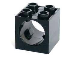 Brick, Modified 2 x 2 x 1 2/3 with Hole for Gear Worm Screw 6L, Black (73764 / 6417813)