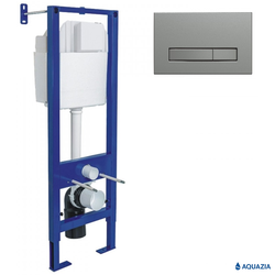 Инсталляция AQUAZIA ATOM 410 для подвесного унитаза, кнопка Atom Line (Матовый никель)