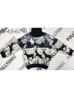 Детский свитер Олени у дома