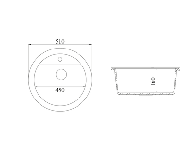 Кухонная мойка Fostogran FGD 51N, 510x510x160мм. 481-Песочный