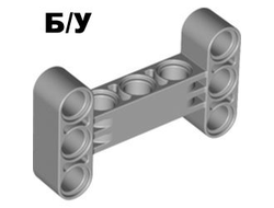 ! Б/У - Technic, Liftarm, Modified H-Shape Thick 3 x 5 Perpendicular, Light Bluish Gray (14720 / 6055519) - Б/У