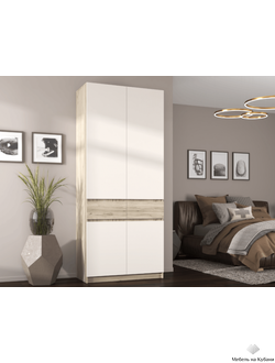 Бостон Шкаф ШК-001 ЛДСП Дуб крафт серый/Кашемир