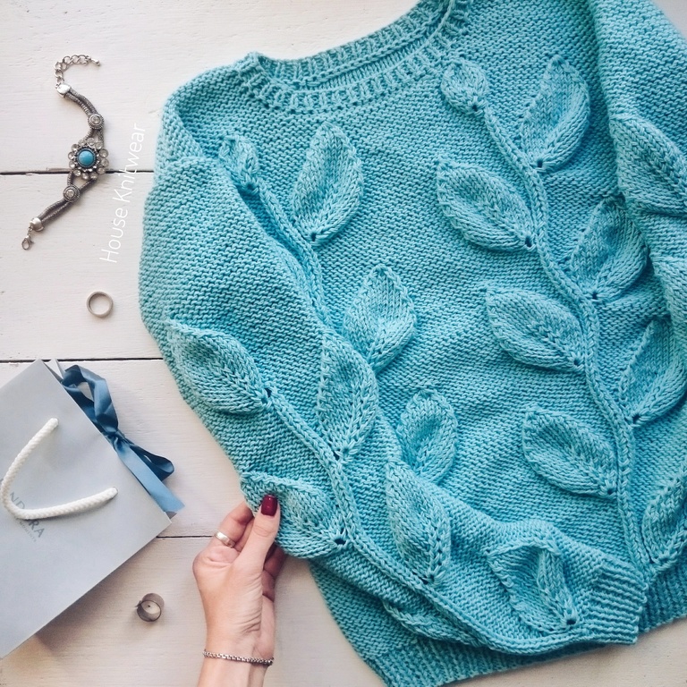 Свитер узором листики. Джемпер листьями. Джемпер листьями. Витер крупными листьями. Джемпер крупными листьями.