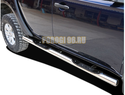 Пороги труба с проступью d76 для Mitsubishi L200 (2006-2015)