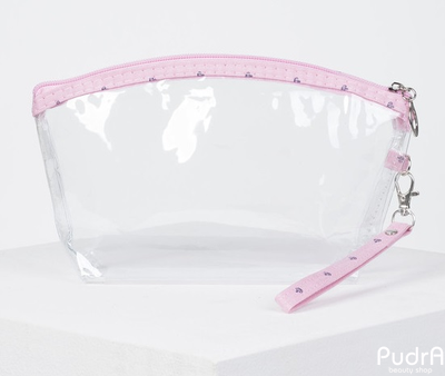 Набор косметичек 2 в 1 Корона, отдел на молнии с ручкой, розовый