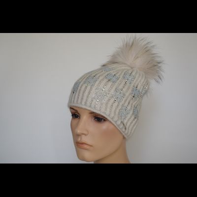 Шапка с помпоном Vizio 1005 CP Италия белая