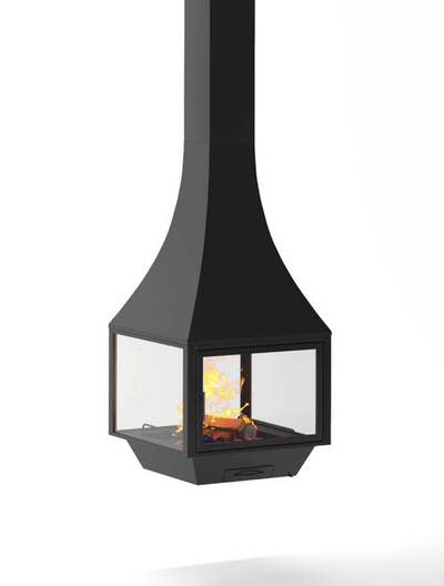Подвесной панорамный камин Vetro