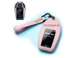 Розовый чехол для ключа BMW G серии "Freedom"