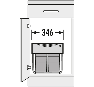Встраиваемое Ведро для Мусора 35л Space Saving Hailo