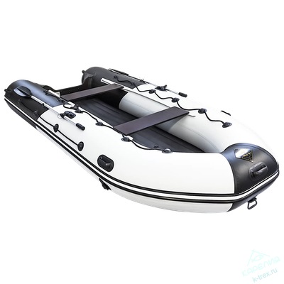 Лодка ПВХ Мастер Лодок Ривьера Гидролыжа 4000НДНД "Комби" Св.Серый / Чёрный