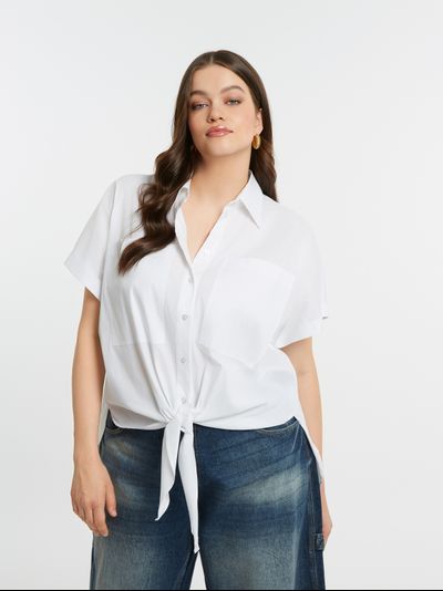 Женская блузка с принтом большого размера в модном бутике XLady