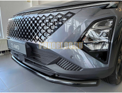 Защита переднего бампера с покрытием «Раптор» Папа Тюнинг d60 для Omoda C5 2022-, C5 Рестайлинг 2024-