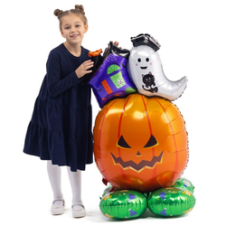 Оранжевая тыква с приведениями 122см