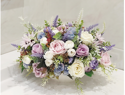 Композиция из искусственных цветов - малая № МК016 - для интерьера из цветов прекрасного качества