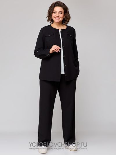 Модель: А-3972. Костюм 2-х предметный брючный черного цвета.