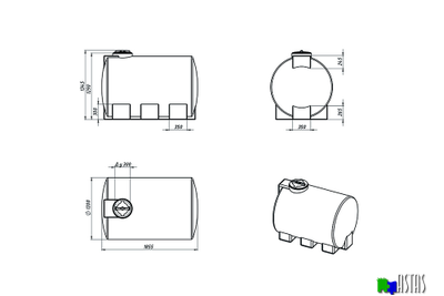 Емкость Экопром ЭВГ 2000 л черная