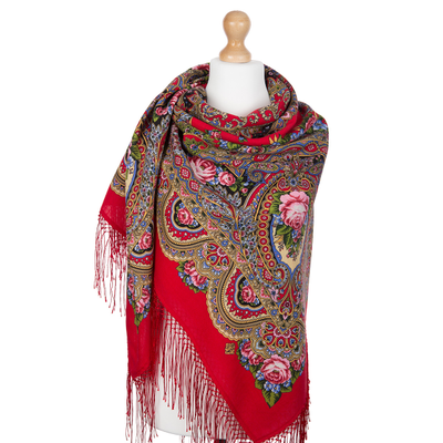 Павловопосадский платок Русское раздолье 1619-5