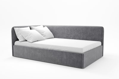 Угловая кровать, тахта, софа, подростковая MyCloud Норд, с подъемным механизмом, бельевым ящиком, боковой спинкой, без ножек