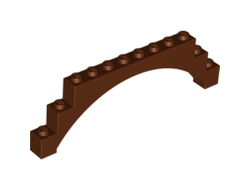 Arch 1 x 12 x 3 Raised Arch with 5 Cross Supports, Reddish Brown (18838 / 6096379 / 6246843)