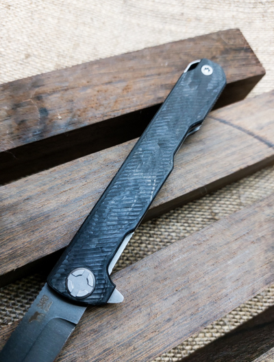 Складной нож Single EVO. Клинок копье. Сталь ELMAX, ХАОТИЧНЫЙ КАРБОН