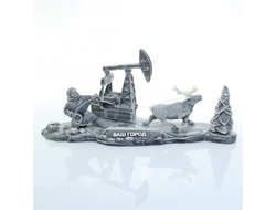 КОМПОЗИЦИЯ ОЛЕНЕВОД НА ФОНЕ КАЧАЛКИ.ОПТ