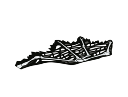 Cloth Wing Dragon Left, Tattered with Bones, Black Skin, and Dark Bluish Gray Spots Pattern, White (69657 / 6317259)