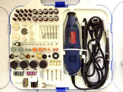 Jas: Бормашина с гибким валом + набор расходных принадлежностей 145 шт.