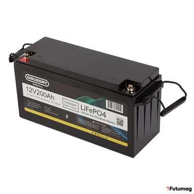 Литиевый тяговый аккумулятор Gelbert LiFePO4 (12V/200Ah/200А/2,400Wh) Bluetooth