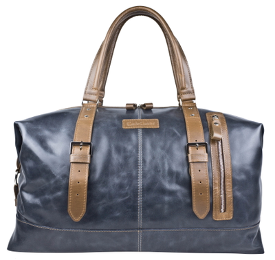 Кожаная дорожная сумка Campora Premium dark blue (арт. 
4019-54)