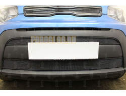 Защита радиатора Kia Soul 2017-2019 (2 части) black